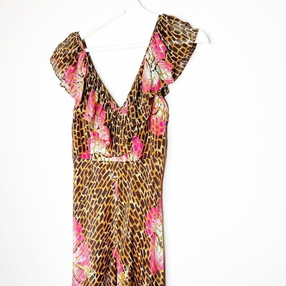 RIXO Antoinette Animal Floral Print Midi Dress - Picture 4 of 14